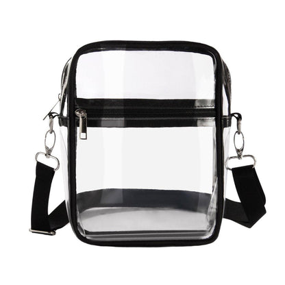Transparent Crossbody Bag Clear Stylish Handbag for Men and Women Daily Use - Black