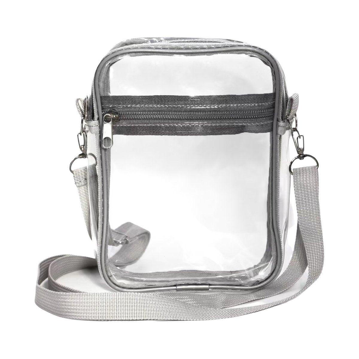 Transparent Crossbody Bag Clear Stylish Handbag for Men and Women Daily Use - Black