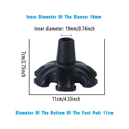 2PCS 19MM Non-Slip Rubber Foot Pads for Walking Cane Crutch Support Replacement