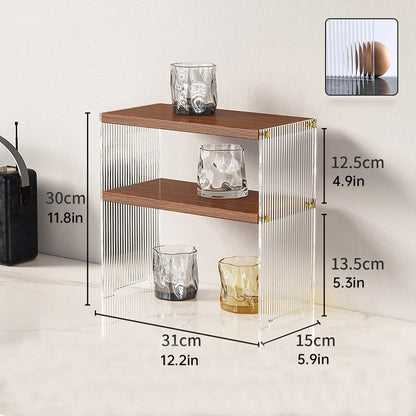 Acrylic Desktop Cup Holder Multi - Purpose Portable Storage Organizer For Home - Brown - Factory Direct Shop