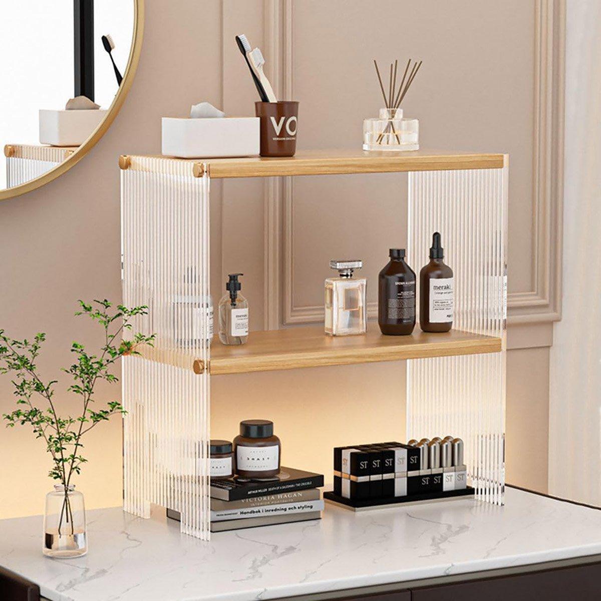 Acrylic Desktop Cup Holder Multi - Purpose Portable Storage Organizer For Home - Brown - Factory Direct Shop