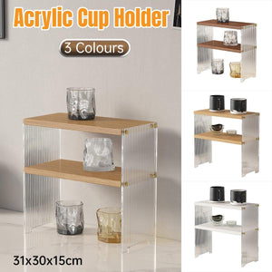 Acrylic Desktop Cup Holder Multi - Purpose Portable Storage Organizer For Home - White - Factory Direct Shop