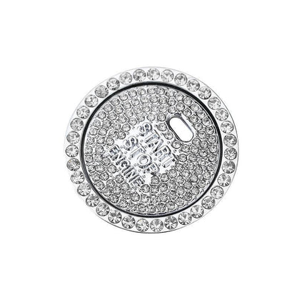Bling Crystal Ring For Car One Key Engine Start Stop Decoration Button - Blue