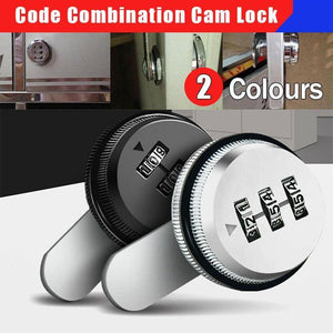 3 Digital Code Combination Cam Lock Furniture Post Mail Box Cabinet Locker Safe - Black