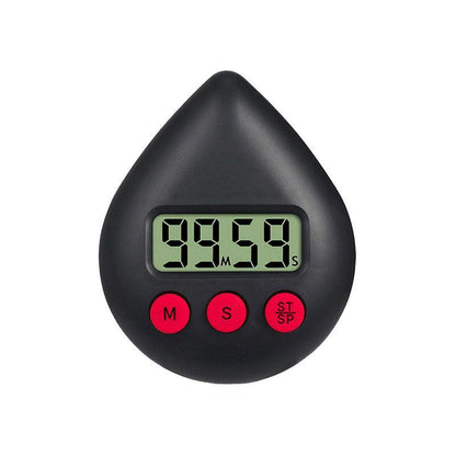 Water Drop Digital Timer Kitchen Study Alarm Countdown Electronic Clock 4 Colours - White