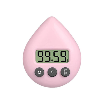 Water Drop Digital Timer Kitchen Study Alarm Countdown Electronic Clock 4 Colours - White