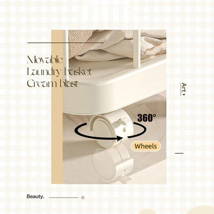 Removable Laundry Basket Clothes Organizer Household Storage Bin with Shelving