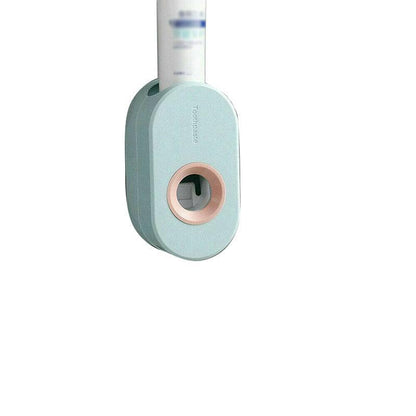 Automatic Toothpaste Dispenser Bathroom Wall-Mounted Rack Toothbrush Holder - Pink