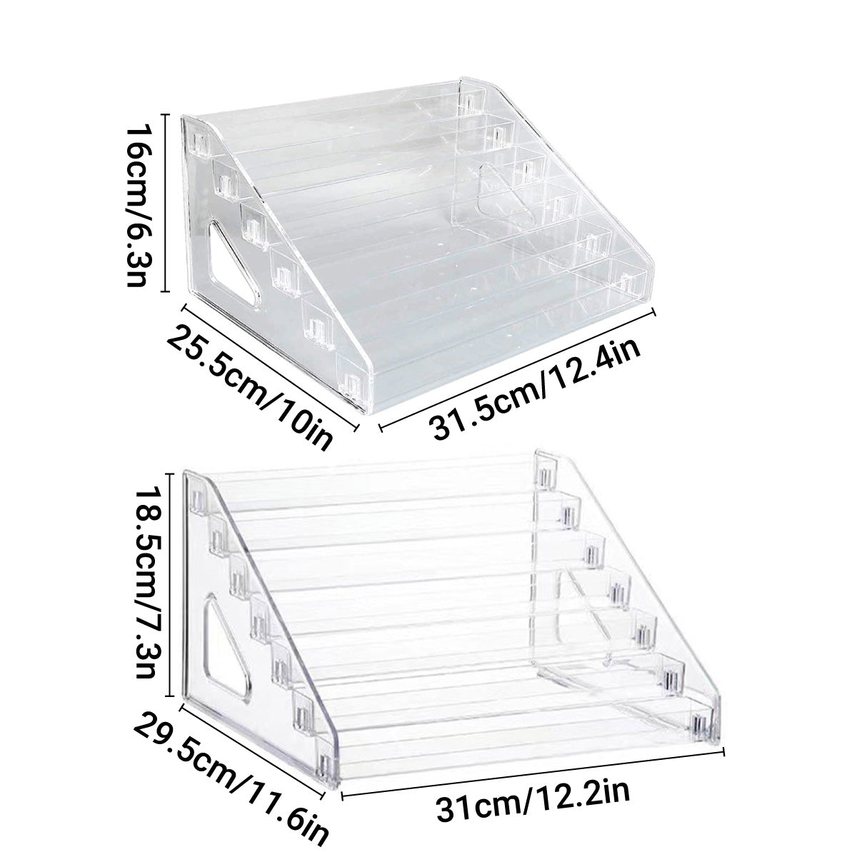 6/7 Layer Nail Polish Storage Box Multi Layer Clear Display Rack Organizer Stand - 7-Tier