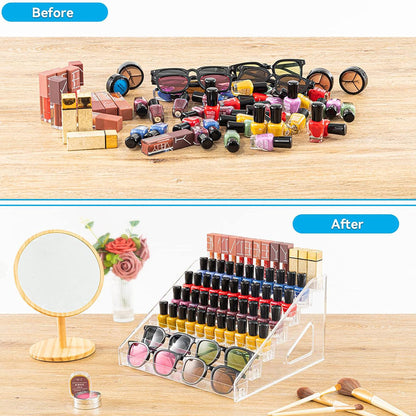 6/7 Layer Nail Polish Storage Box Multi Layer Clear Display Rack Organizer Stand - 7-Tier
