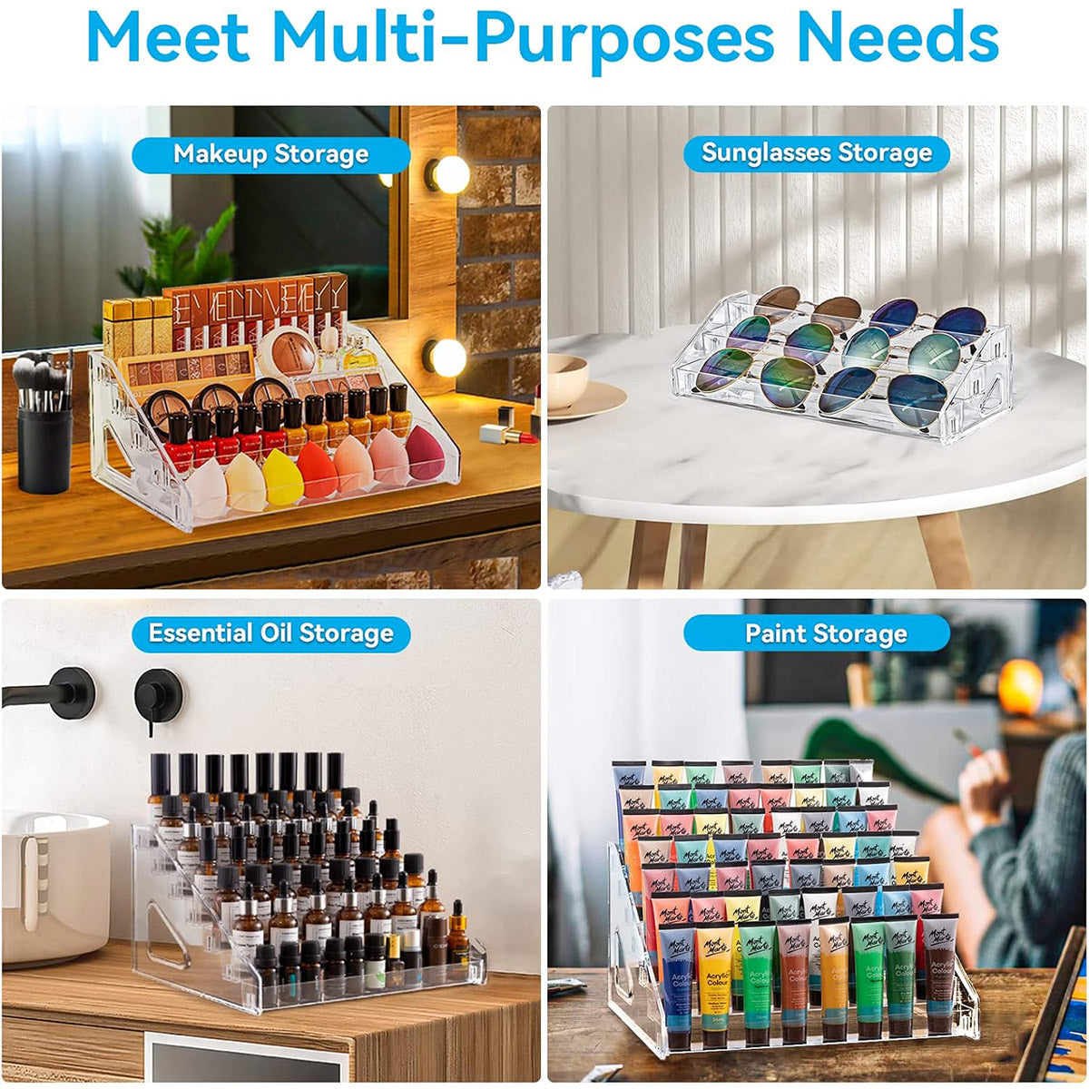 6/7 Layer Nail Polish Storage Box Multi Layer Clear Display Rack Organizer Stand - 7-Tier