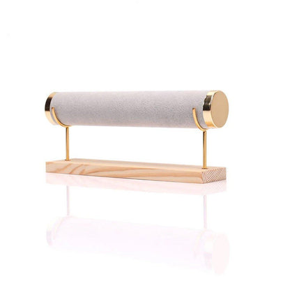 Wooden Bracelet Display Stand Single Tier Watch Bangle Holder Organizer Jewelry - Dark Grey