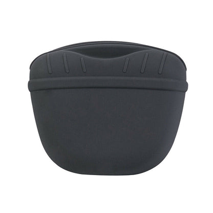 Pet Silicone Training Treat Bag Pouch With Clip Waist Pack Feed Dog - Black