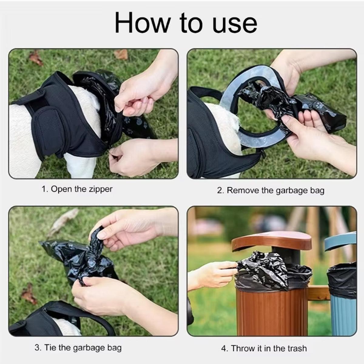 Dog Pet Portable Poop Collection Pants Outing Physiological Pants with Poop Bag - L - Factory Direct Shop