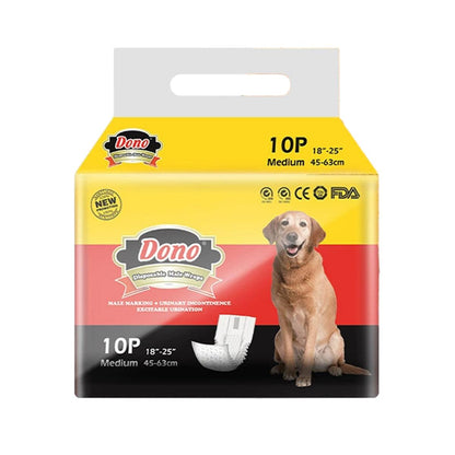 Male Dog Diapers Physiological Pants for Dogs Leakproof Diaper Pants Male Pets - M-10PCS