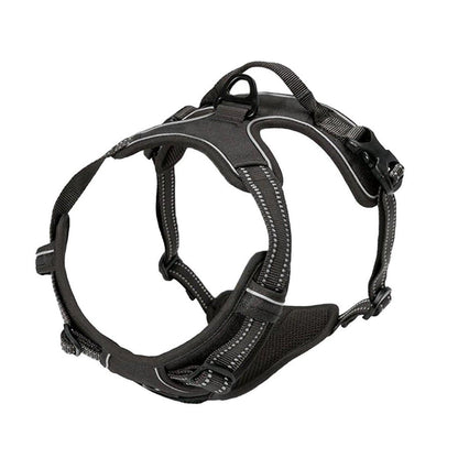 Adjustable No-Pull Dog Harness Vest S-XL Reflective Pet Training Outdoor Handle - Black-S
