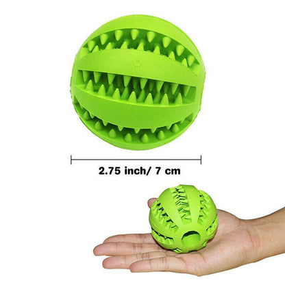 Dog Chew Toy Rubber Ball Treat Dispenser Dental Cleaning Training Play Ball - Dark Blue Spherical (Small)