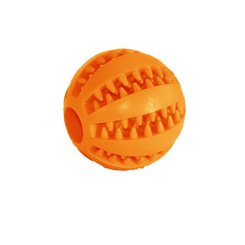 Dog Chew Toy Rubber Ball Treat Dispenser Dental Cleaning Training Play Ball - Dark Blue Spherical (Small)