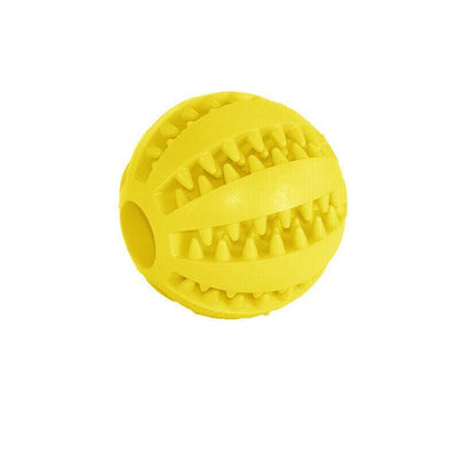 Dog Chew Toy Rubber Ball Treat Dispenser Dental Cleaning Training Play Ball - Green Spherical (Large)