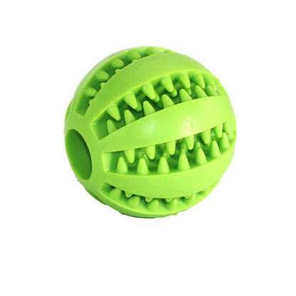 Dog Chew Toy Rubber Ball Treat Dispenser Dental Cleaning Training Play Ball - Red Spherical (Small)