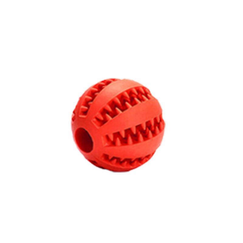 Dog Chew Toy Rubber Ball Treat Dispenser Dental Cleaning Training Play Ball - Yellow Rugby (11.5CM)