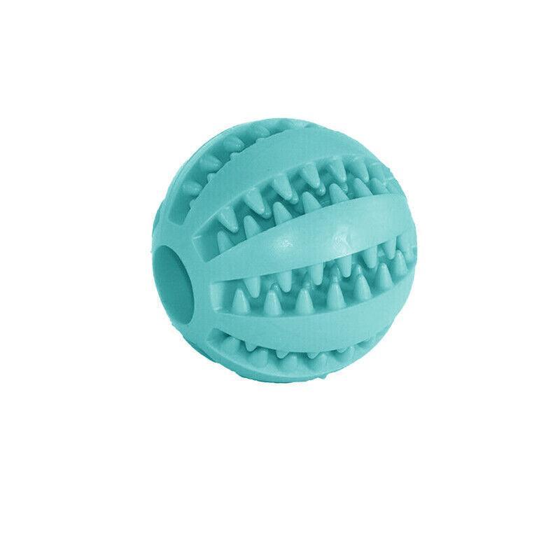Dog Chew Toy Rubber Ball Treat Dispenser Dental Cleaning Training Play Ball - Yellow Spherical (Large)