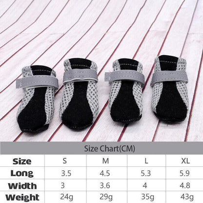 4PCS L Size Anti Slip Waterproof Protective Dog Shoes Rain Boots Pet Socks Booties - Black