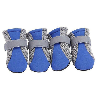 4PCS L Size Anti Slip Waterproof Protective Dog Shoes Rain Boots Pet Socks Booties - Blue