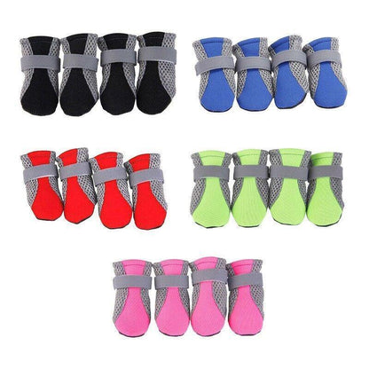 4PCS L Size Anti Slip Waterproof Protective Dog Shoes Rain Boots Pet Socks Booties - Red