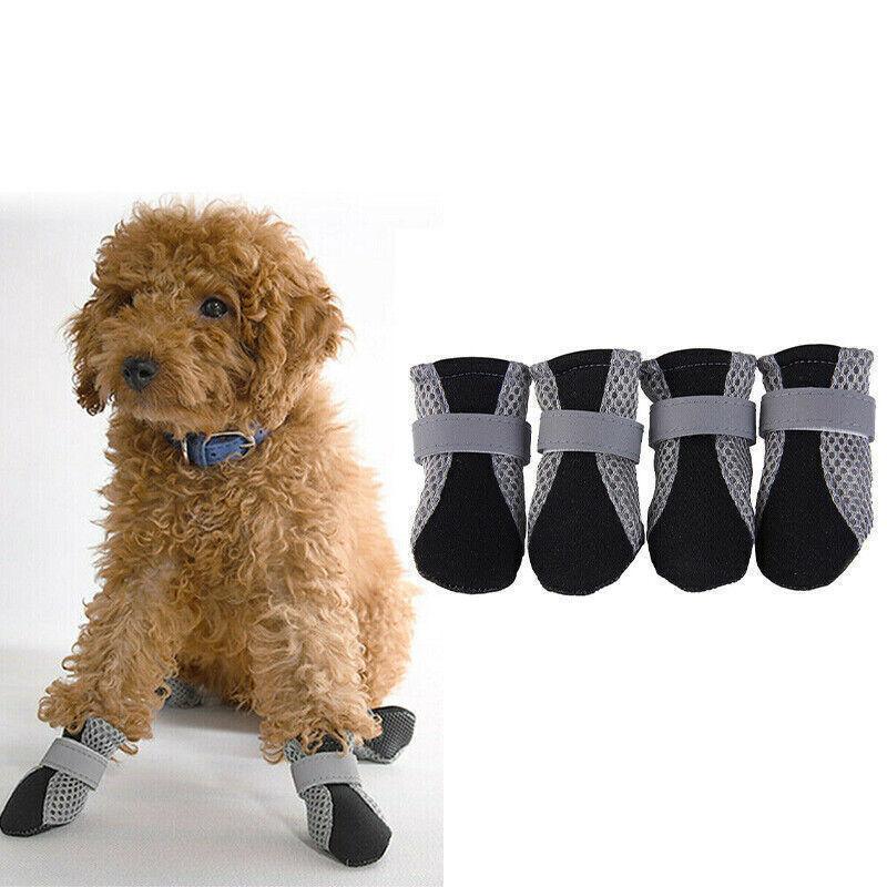 4PCS L Size Anti Slip Waterproof Protective Dog Shoes Rain Boots Pet Socks Booties - Red