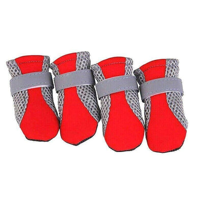 4PCS L Size Anti Slip Waterproof Protective Dog Shoes Rain Boots Pet Socks Booties - Red
