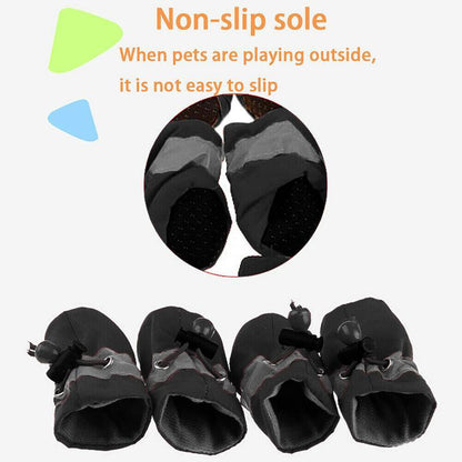 Set Anti Slip Waterproof Protective Dog Shoes Rain Boots Pet Socks Booties 4Pcs - 2XL