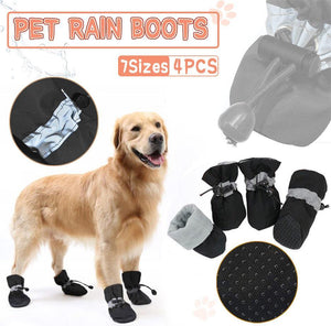 Set Anti Slip Waterproof Protective Dog Shoes Rain Boots Pet Socks Booties 4Pcs - 4XL
