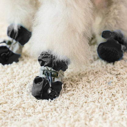 Set Anti Slip Waterproof Protective Dog Shoes Rain Boots Pet Socks Booties 4Pcs - 4XL