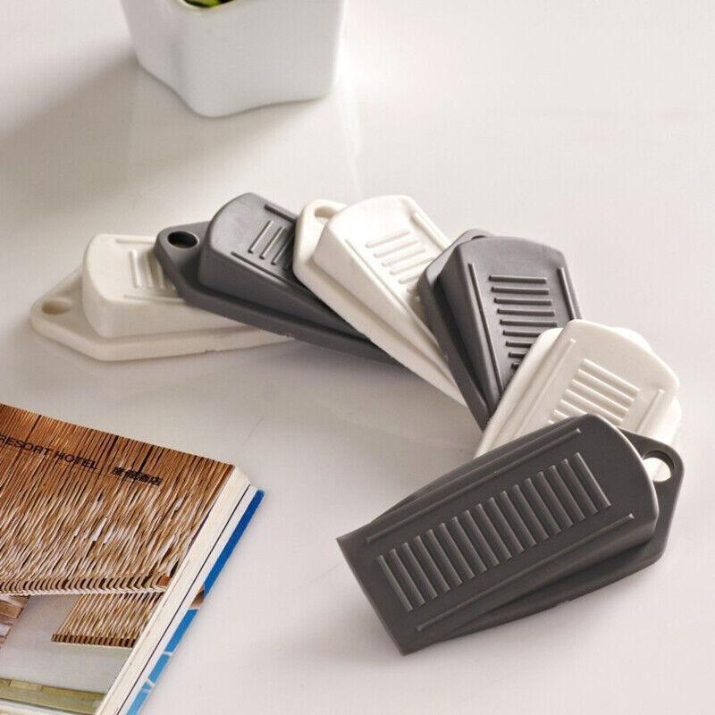 3Pcs Thick Rubber Wedge Door Stoppers Floor Carpet Heavy Duty Door Stop Security - White