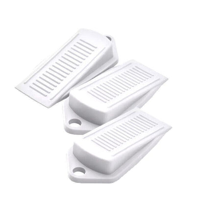 3Pcs Thick Rubber Wedge Door Stoppers Floor Carpet Heavy Duty Door Stop Security - White