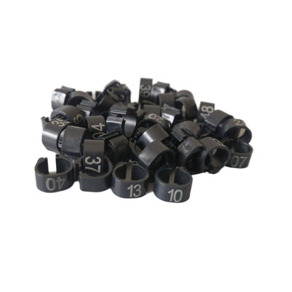 100X 001-100 Digital Numbered Bird Leg Band Rings Clip For Pigeon Parrot Poultry - Green