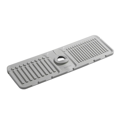 Faucet Draining Pad Narrow Sink Splash Guard Mat for Washbasin Water Catcher - White