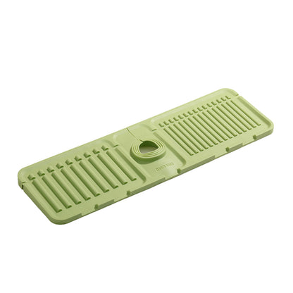 Faucet Draining Pad Narrow Sink Splash Guard Mat for Washbasin Water Catcher - White