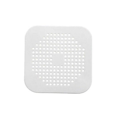 2Pc Square Drain Cover For Shower Drain Hair Catcher Flat Silicone Plug For Bath - 1PC White+ 1PC Grey