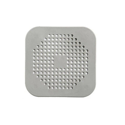 2Pc Square Drain Cover For Shower Drain Hair Catcher Flat Silicone Plug For Bath - 1PC White+ 1PC Grey