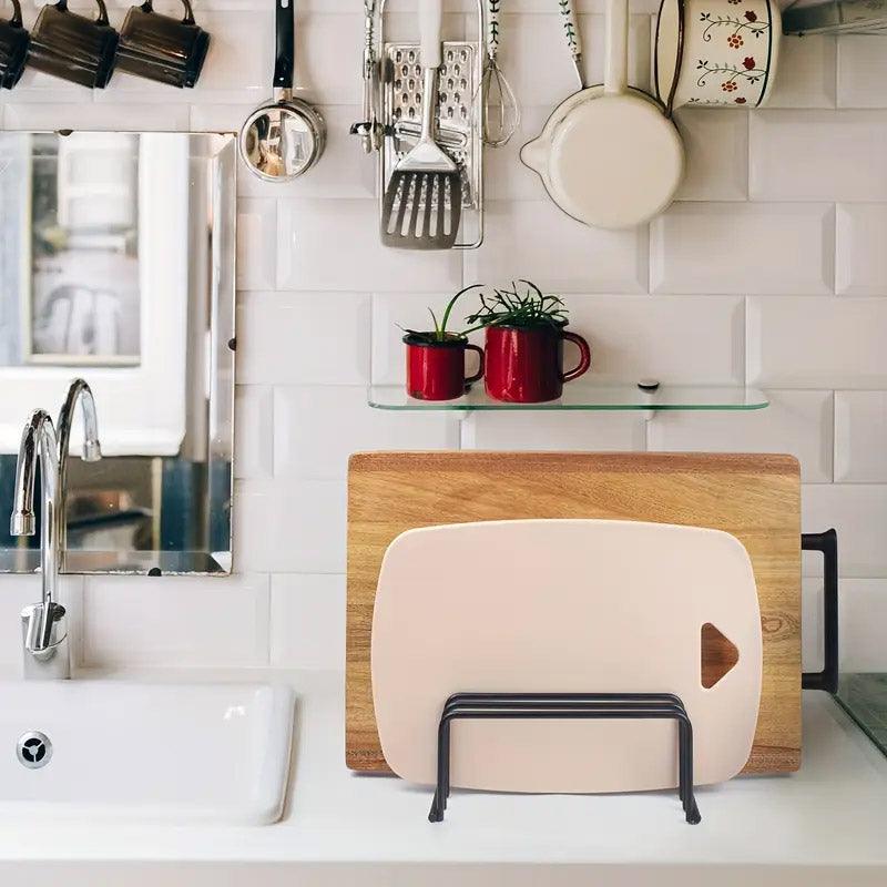 Home Kitchen Chopping Board Draining Rack Multifunction Storage Shelf Organizer