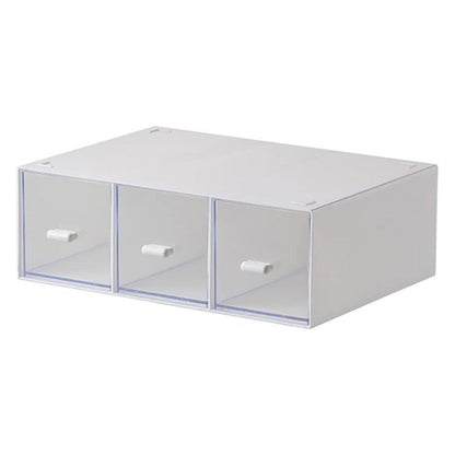 Storage Box 3Drawers DIY Desktop Plastic Transparent Coffee Sugar Jewelry Box