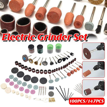 100/147pcs Electric Mill Set Accessories Grinding Cutting Drilling Tool Kit - 100Pcs(Without Grinder Pen)