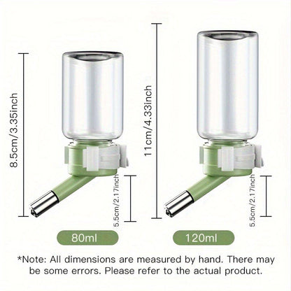 Pet Water Bottle for Hamster Guinea Pig Rabbit Vacuum Drinking Feeder Kettle - 120ml-Green