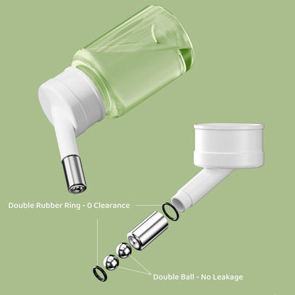 Pet Water Bottle for Hamster Guinea Pig Rabbit Vacuum Drinking Feeder Kettle - 80ml-Green