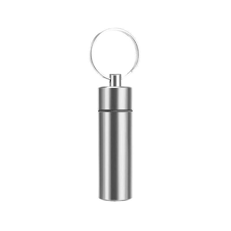 Aluminum Pill Box Case Bottle Cache Drug Holder Keychain Container Waterproof - Green