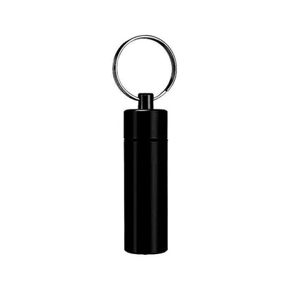 Aluminum Pill Box Case Bottle Cache Drug Holder Keychain Container Waterproof - Red