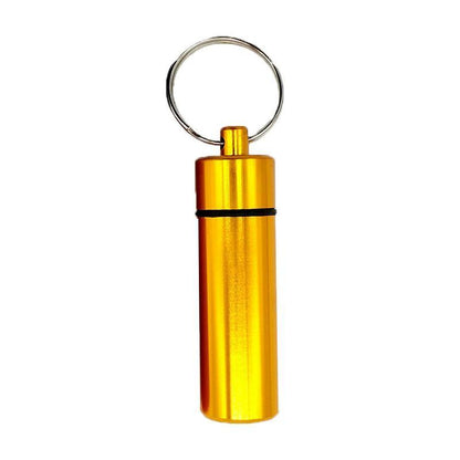 Aluminum Pill Box Case Bottle Cache Drug Holder Keychain Container Waterproof - Red