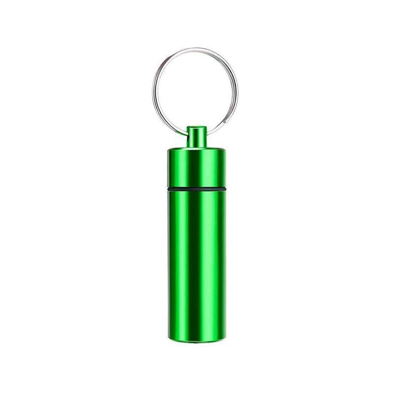 Aluminum Pill Box Case Bottle Cache Drug Holder Keychain Container Waterproof - Yellow